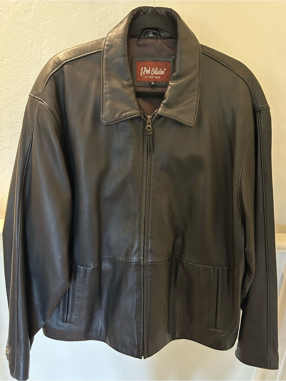 J. Parker Black Leather Zip-Up Jacket